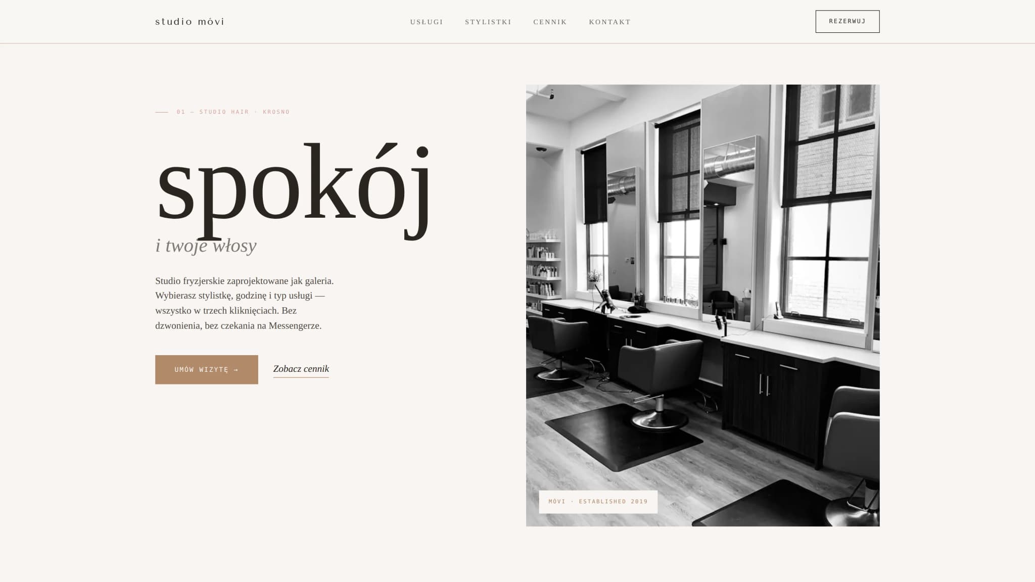 Studio Móvi, salon fryzjerski z online booking